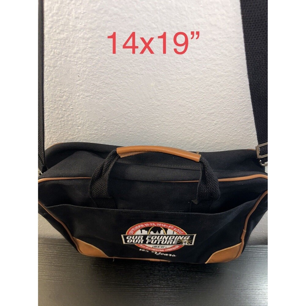 IBEW VINTAGE CANVAS LOPTOP BAG 125 YEARS 39th CONVENTION Black Made USA …